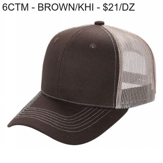 6CTM - 6 Panel Curve Trucker Mesh 2-Tone Hat