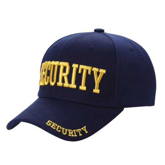 V1 - Solid Velcro Baseball Cap Navy/Gold (Security)