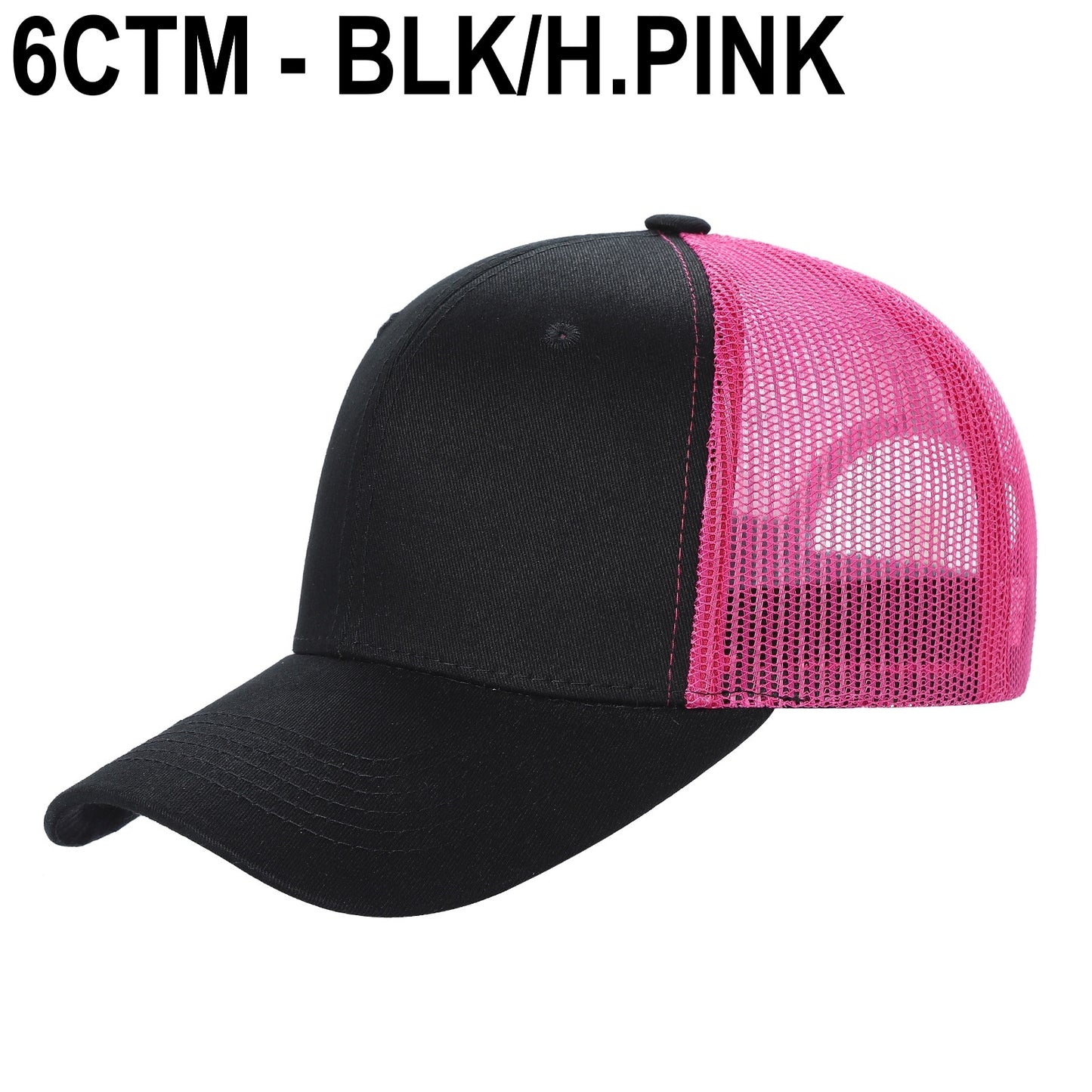 6CTM -SOLID 6 Panel Curve Trucker Mesh Hat