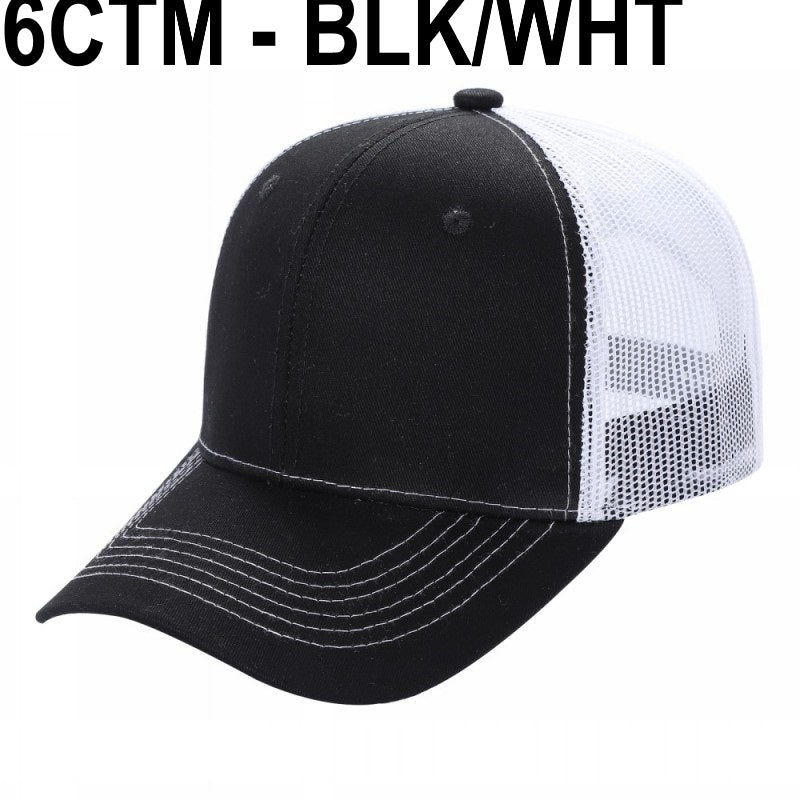 6CTM -SOLID 6 Panel Curve Trucker Mesh Hat