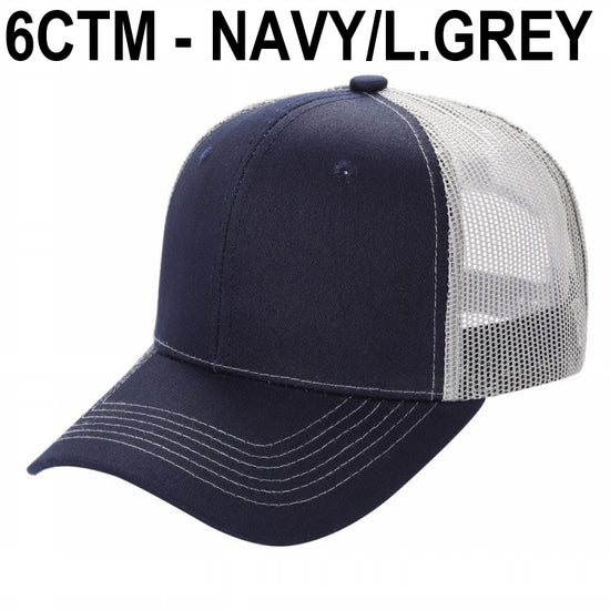 6CTM -SOLID 6 Panel Curve Trucker Mesh Hat
