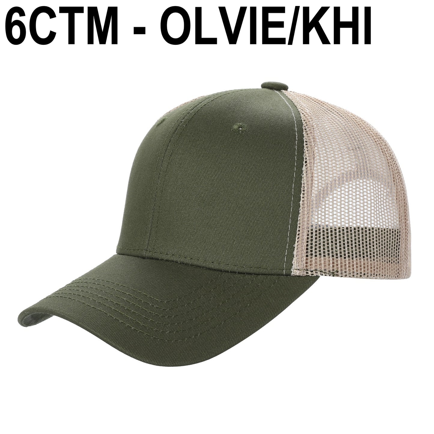 6CTM -SOLID 6 Panel Curve Trucker Mesh Hat