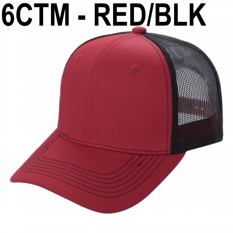 6CTM -SOLID 6 Panel Curve Trucker Mesh Hat