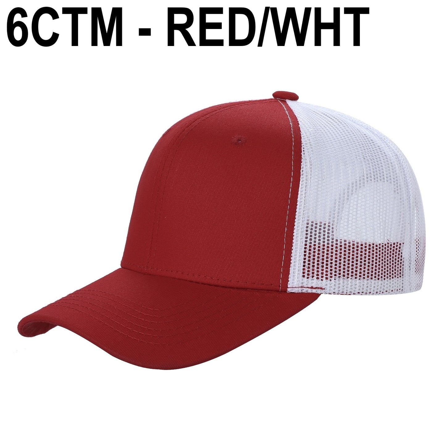 6CTM -SOLID 6 Panel Curve Trucker Mesh Hat