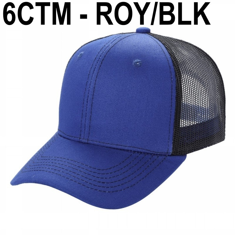 6CTM -SOLID 6 Panel Curve Trucker Mesh Hat