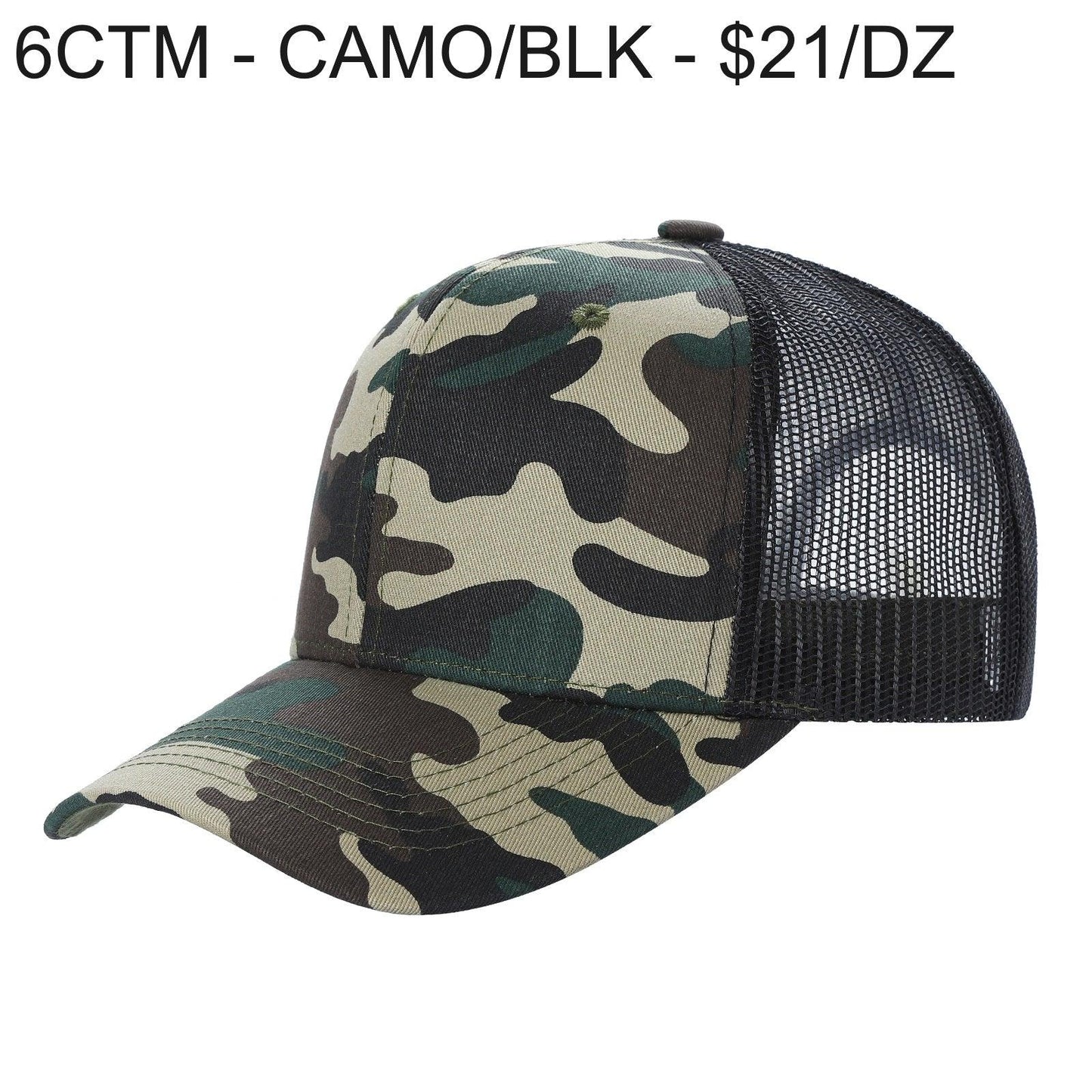 6CTM - 6 Panel Curve Trucker Mesh Hat