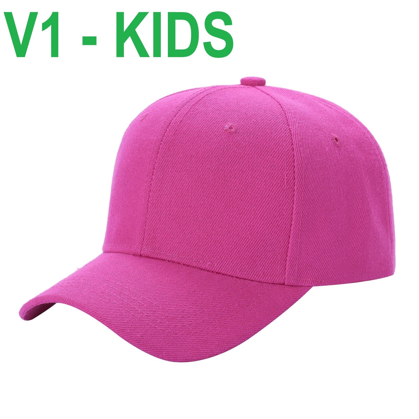 V1 KIDS - Gorra de béisbol lisa con velcro