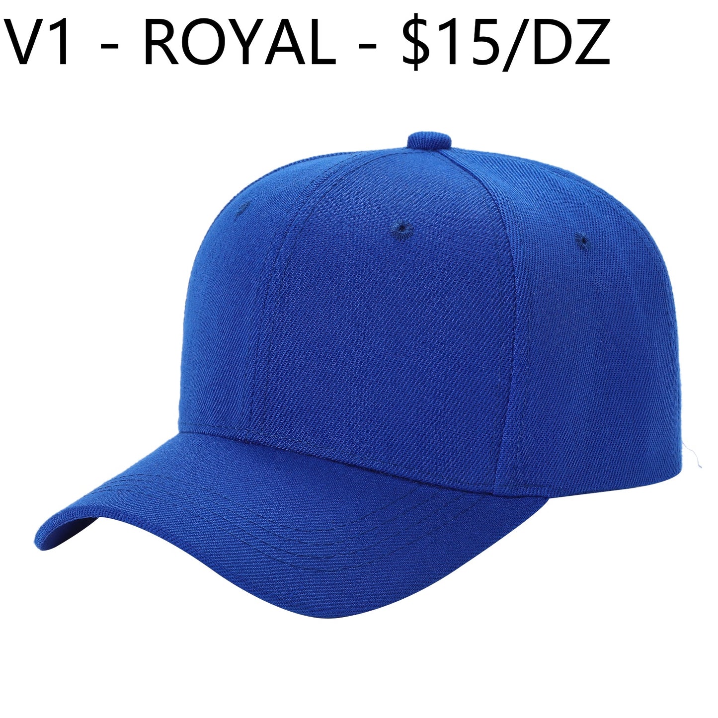 V1 KIDS - Gorra de béisbol lisa con velcro