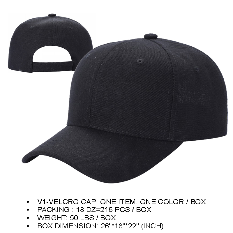 V1 - Solid Velcro Baseball Cap