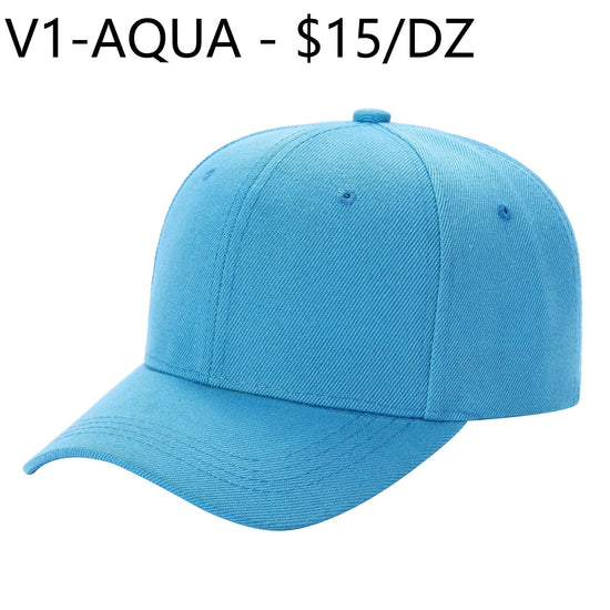 V1 - Gorra de béisbol sólida con velcro
