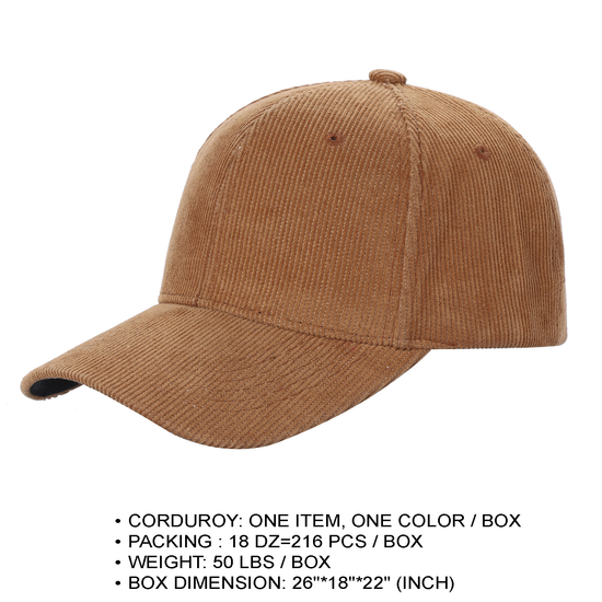 CORDUROY Solid Buckle Hat