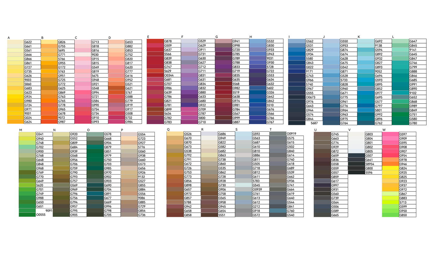 Thread Color Chart – Waycap INC