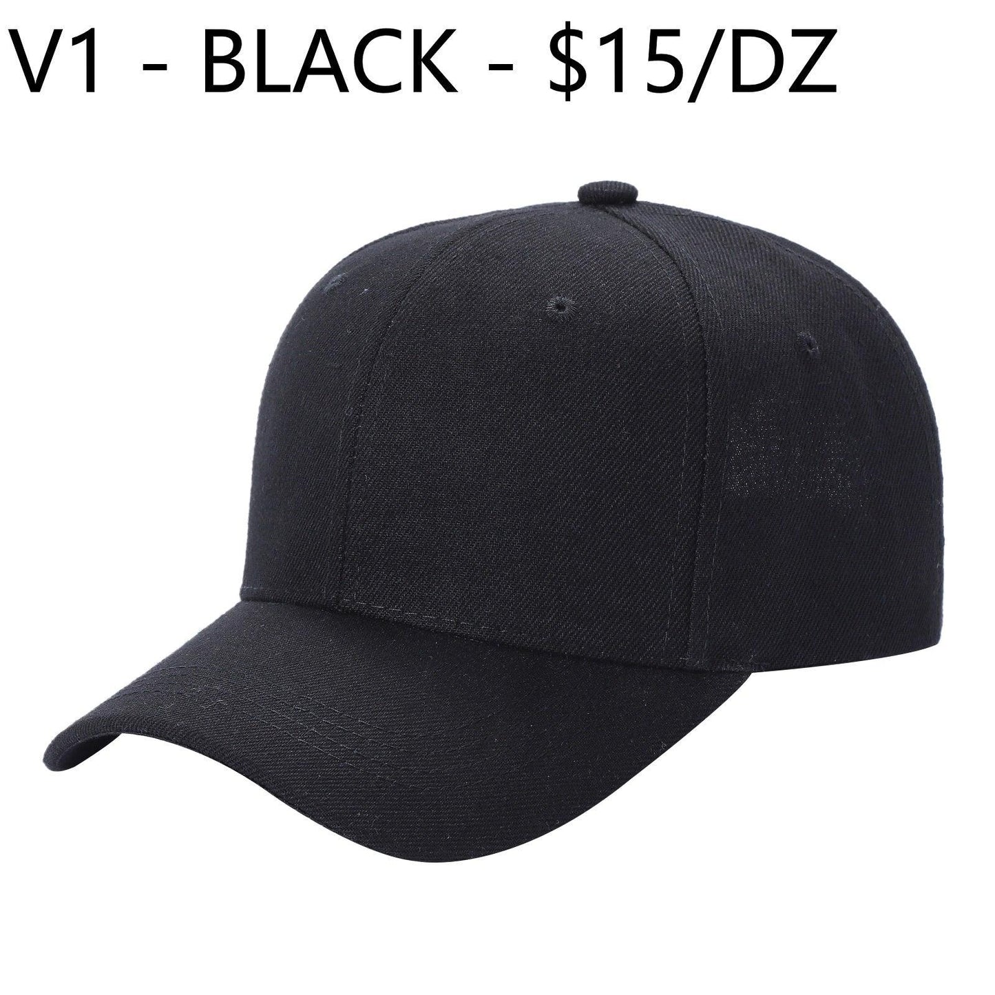 V1 - Gorra de béisbol sólida con velcro