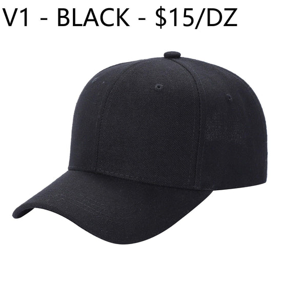 V1 - Gorra de béisbol sólida con velcro