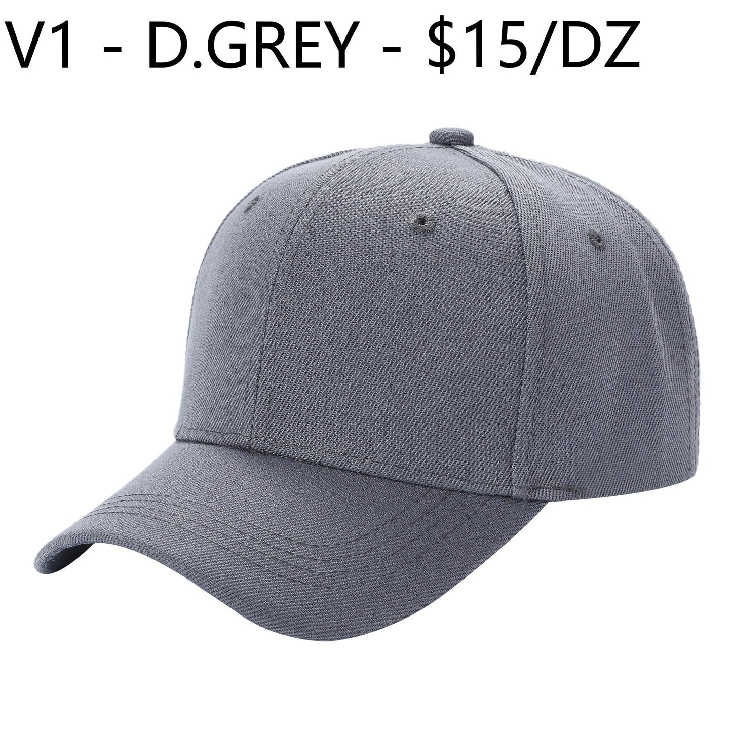 V1 - Gorra de béisbol sólida con velcro