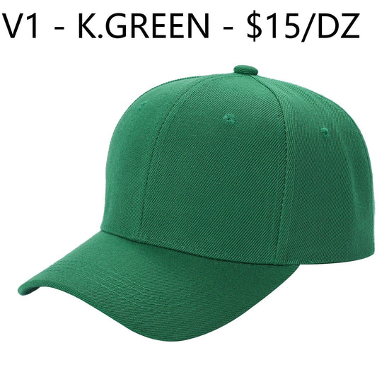 V1 - Gorra de béisbol sólida con velcro