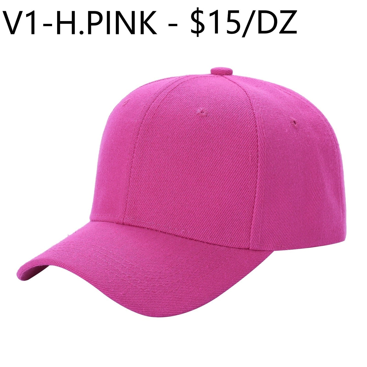 V1 - Gorra de béisbol sólida con velcro