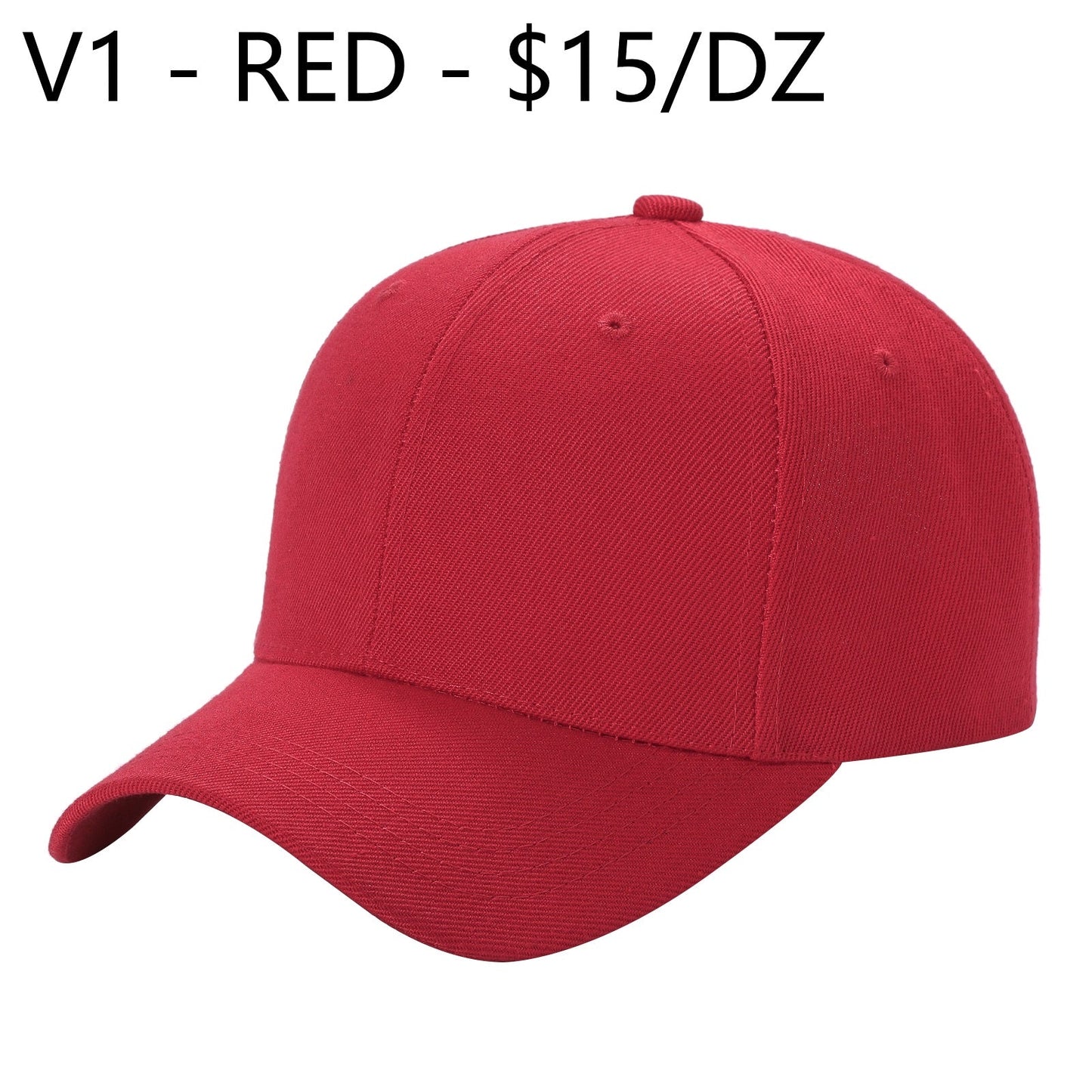 V1 - Gorra de béisbol sólida con velcro