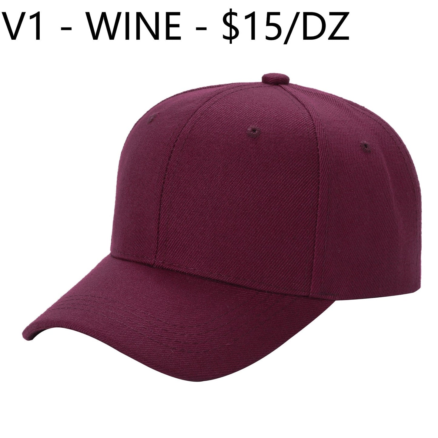 V1 - Gorra de béisbol sólida con velcro
