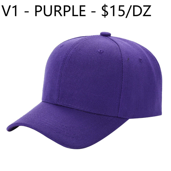 V1 - Gorra de béisbol sólida con velcro