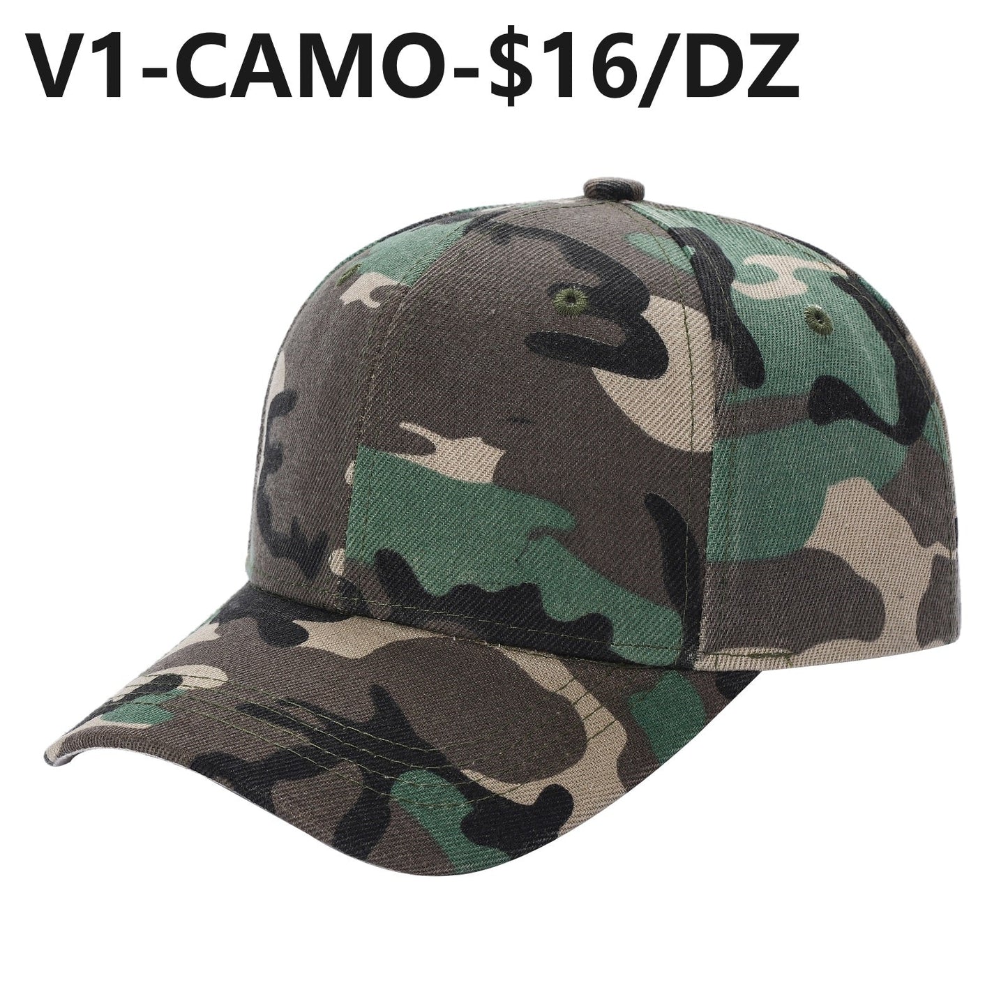 V1 - Gorra de béisbol sólida con velcro