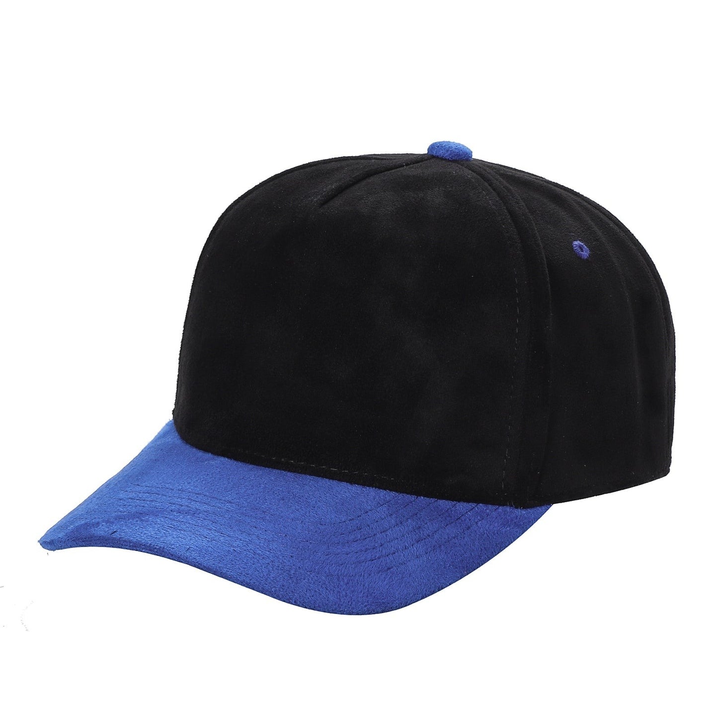 Waycap 5SUEDE black and royal blue suede snapback hat with adjustable fit.