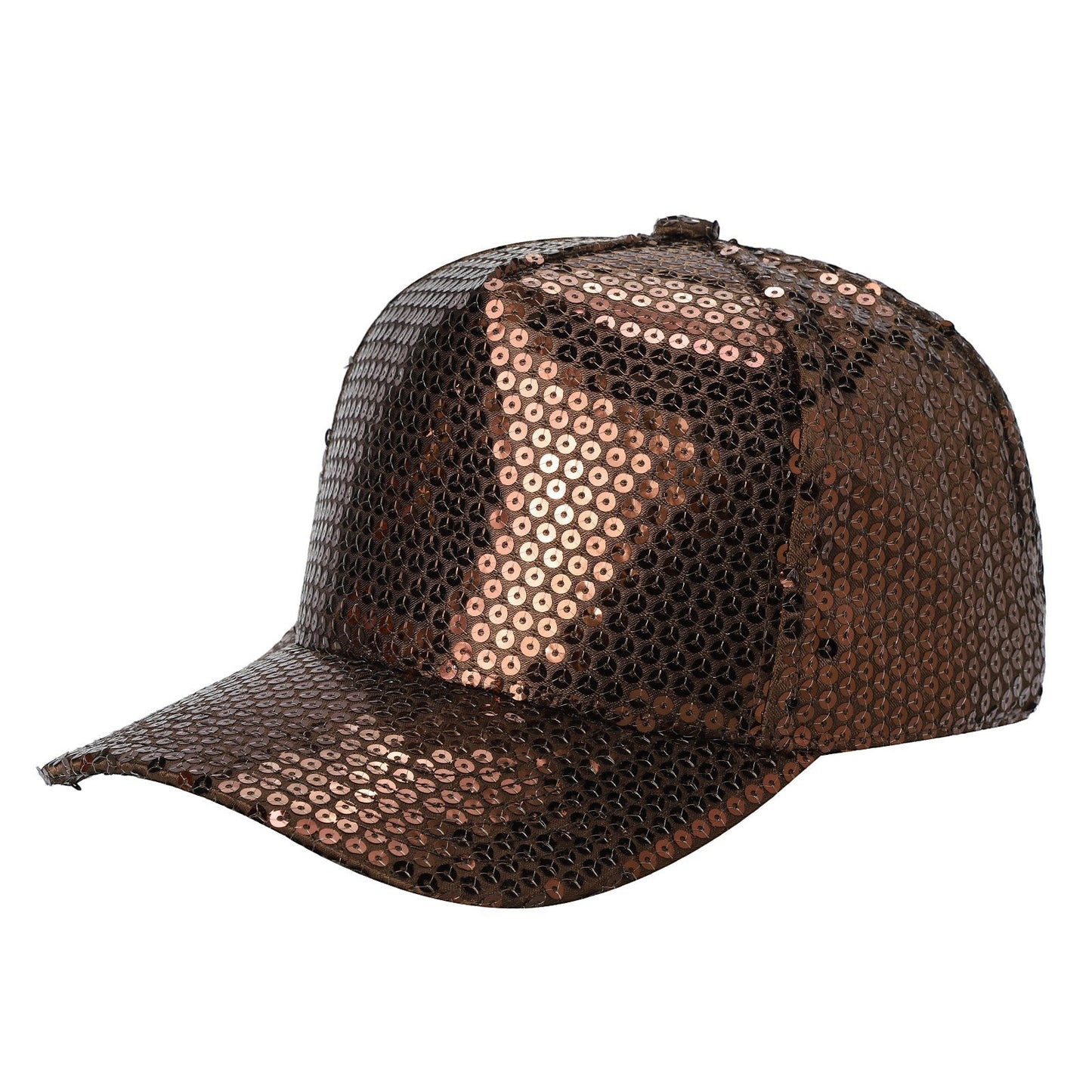 Waycap 5G Sequin Hat in bronze, a dazzling baseball cap covered in sequins, perfect for parties and festivals.
