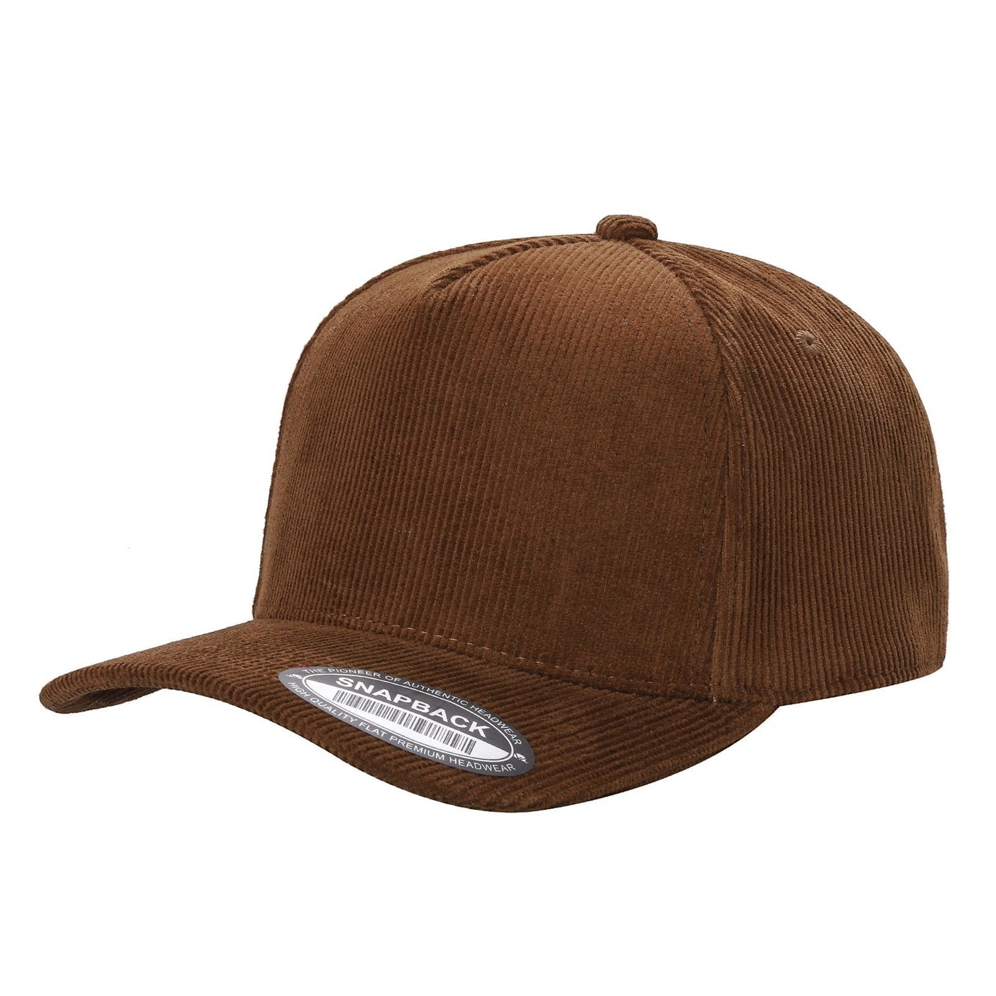Waycap 5FC All Corduroy baseball cap in brown, featuring a classic snapback closure and textured corduroy fabric.