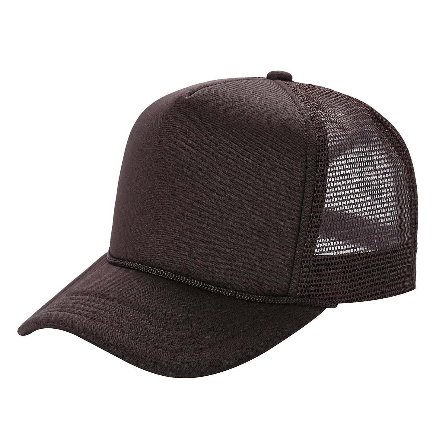 Waycap S TM foam front trucker hat with mesh back and adjustable snapback closure in dark brown.