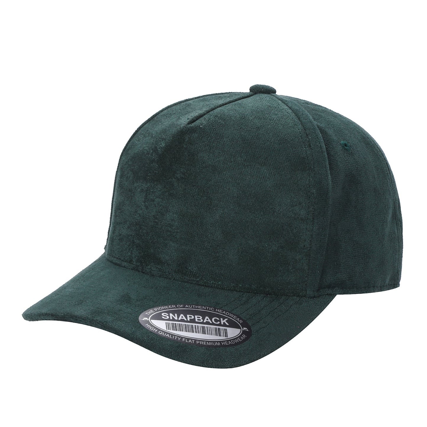 Waycap 5SUEDE dark green suede snapback hat with a classic design and adjustable fit.