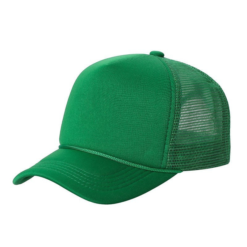 Waycap Sponge trucker hat in green, featuring foam front panel, mesh back, and adjustable snapback closure.