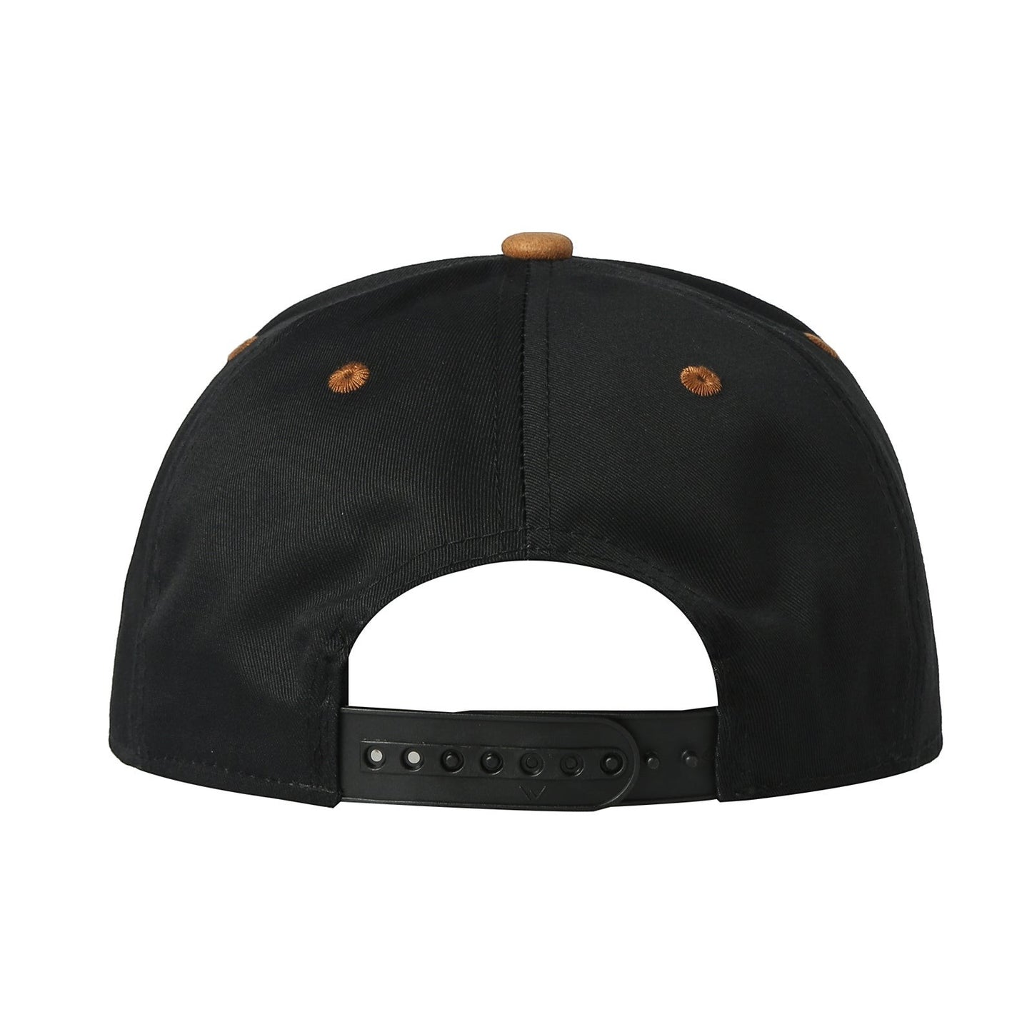 Waycap INCBill TC black baseball cap with brown stitching and adjustable snapback closure.