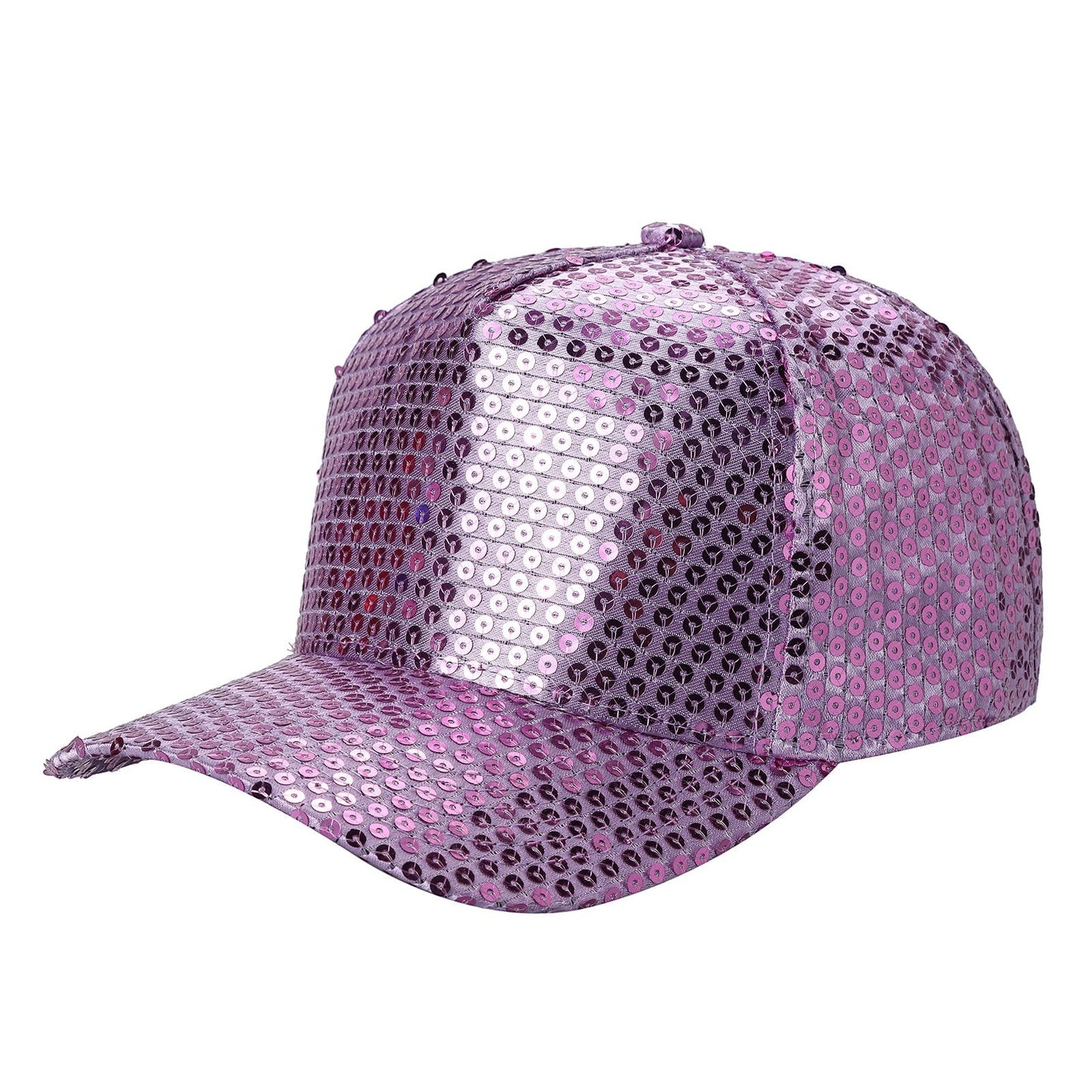 Waycap 5G Sequin Hat in shimmering lilac, a dazzling baseball cap with adjustable strap, perfect for parties and festivals.