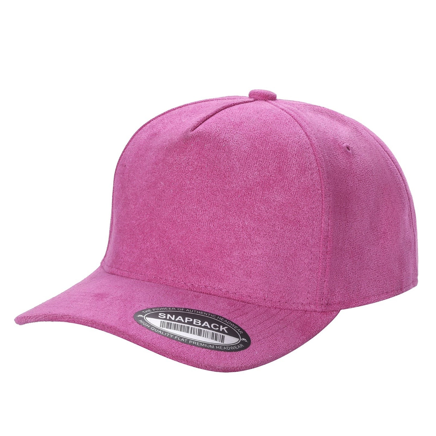 Waycap 5SUEDE pink suede snapback hat with adjustable strap and flat brim. Premium headwear for casual wear.