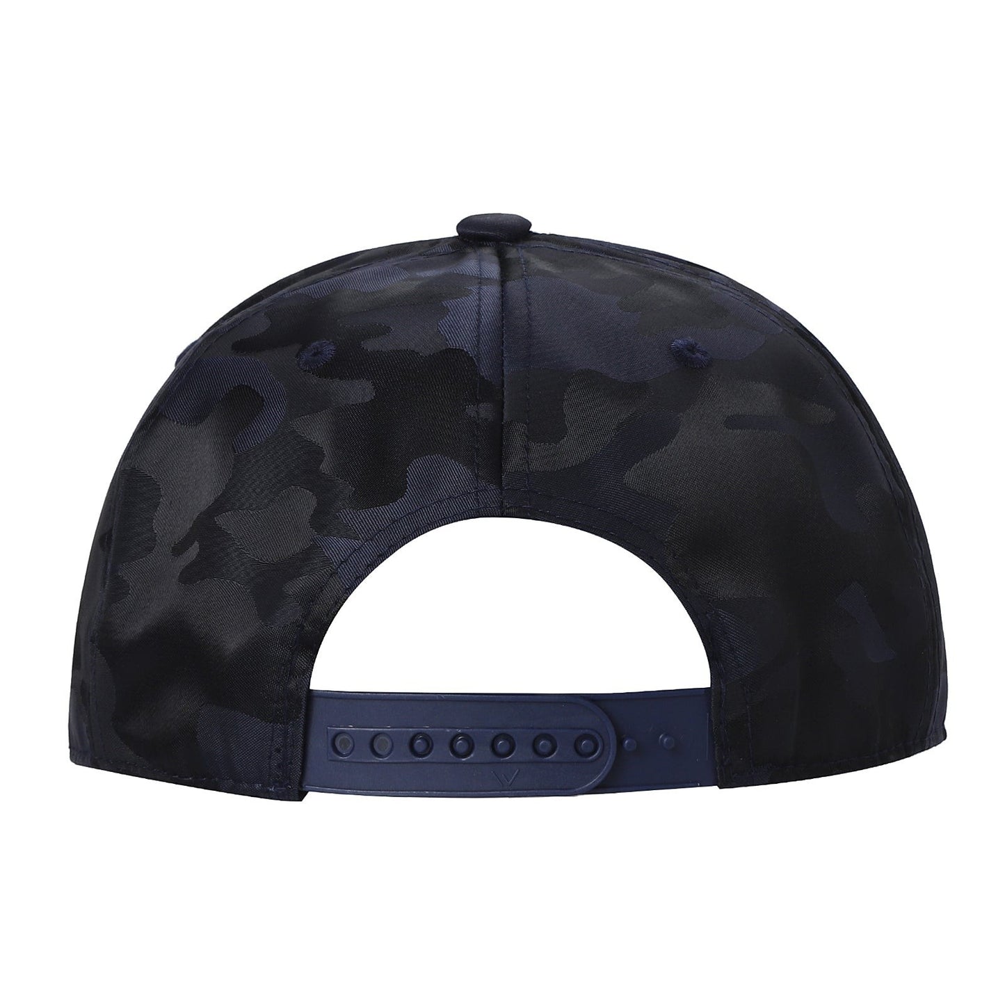 Waycap TCCS TC Camo Suede Cap in navy blue with adjustable snapback closure. Features a tonal camouflage pattern.