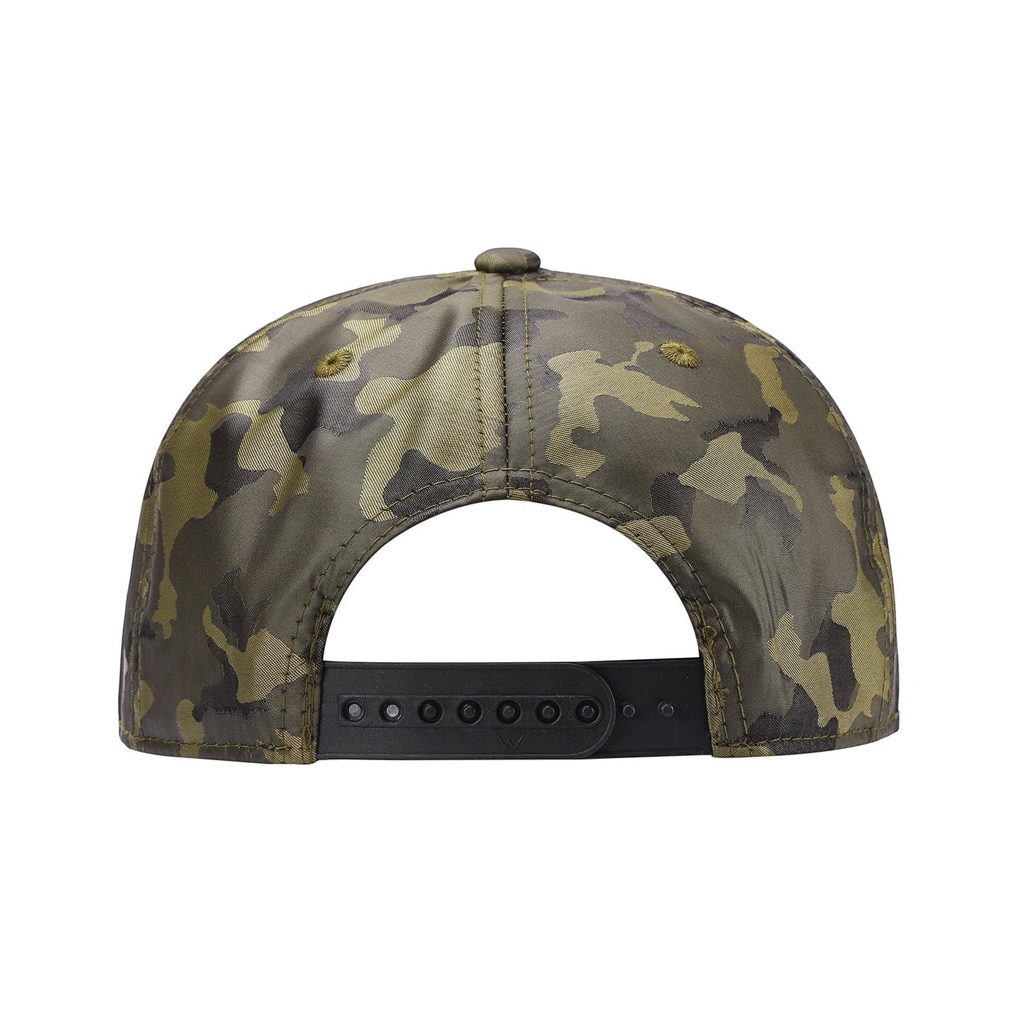 Waycap TCCS TC Camo Suede snapback cap with adjustable black strap and camouflage pattern in green and tan.